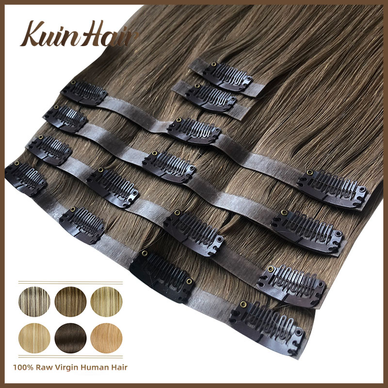 Seamless Clip In Hair Extensions Human Hair - Clip Invisible recto de PU en
