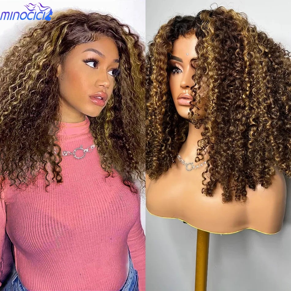 Glueless Wear And Go Human Hair Wig - P4/27 Peluca corta con rizos y