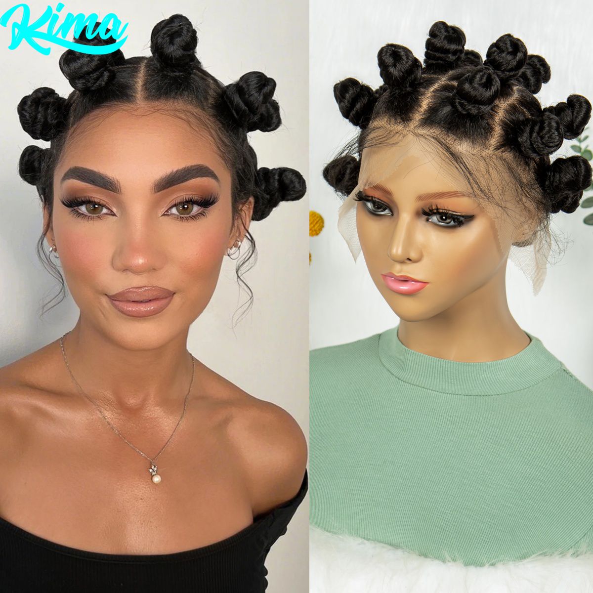 Synthetic Braided Wigs For Black Women - Pelucas trenzadas Bantu hechas a mano