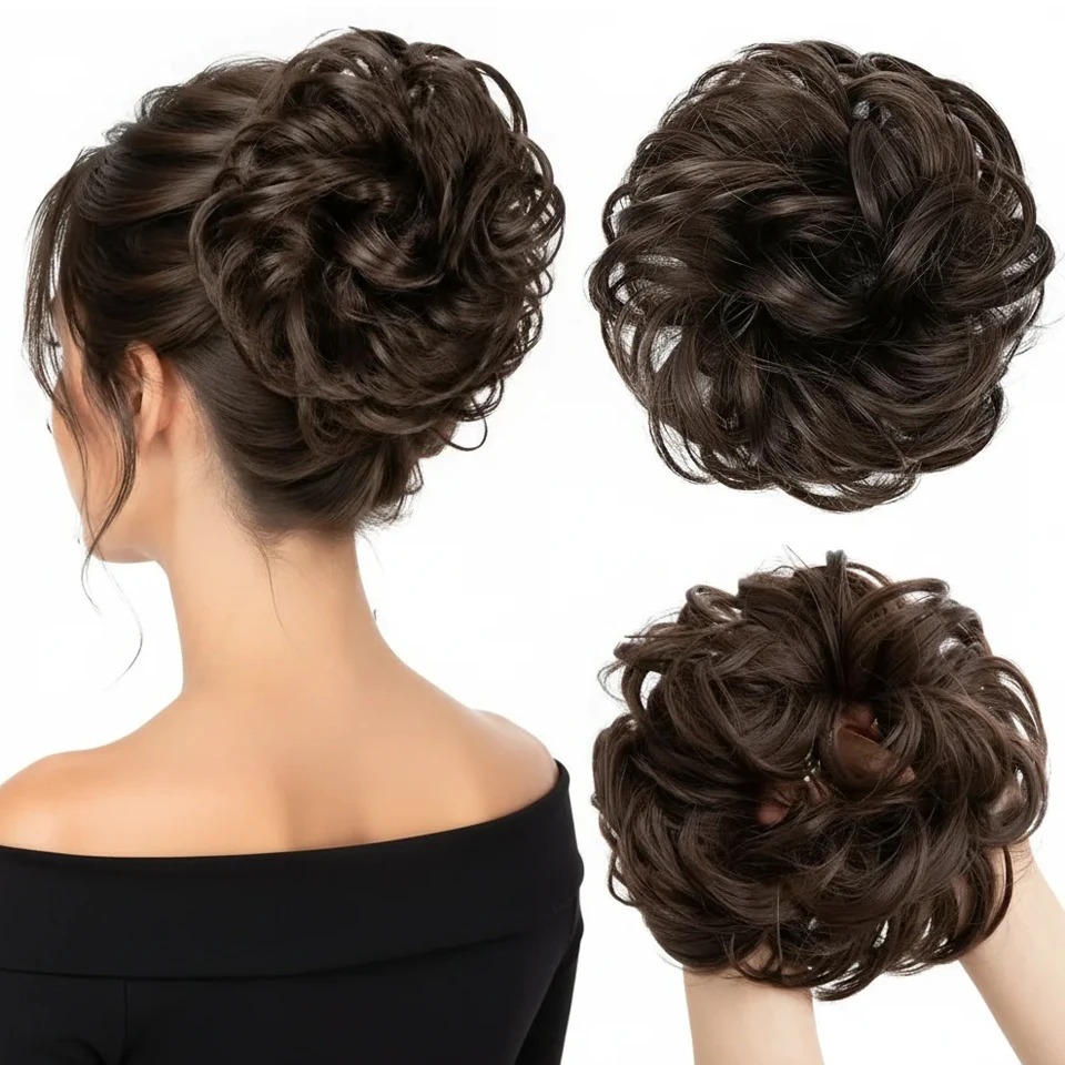 Claw Clip Messy Bun Hair Piece - Elegante postizo para el cabello con