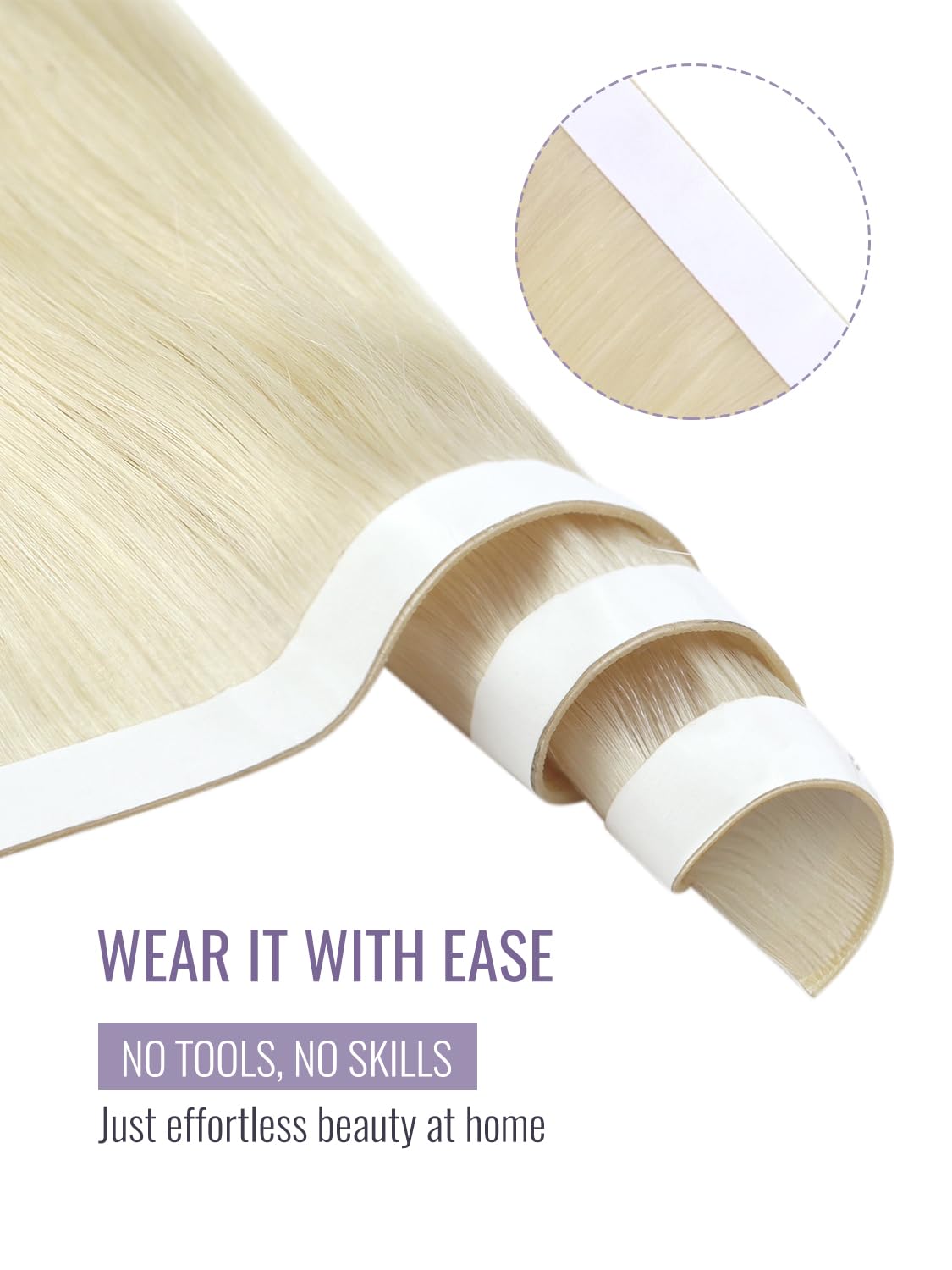 Moresoo-extensiones de cabello - Invisible Tape In Extensions Real Hair reseña y precio