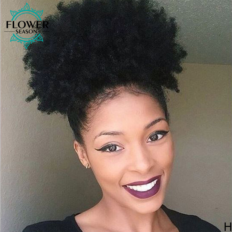 Coleta rizada Afro con cordón  - Seamless Clip In Hair Extensions Human Hair reseña y precio