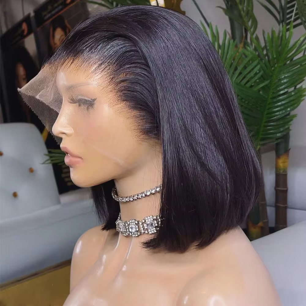 Peluca de cabello humano con f - Pre Parted 13X4 Lace Front Bob Wig reseña y precio