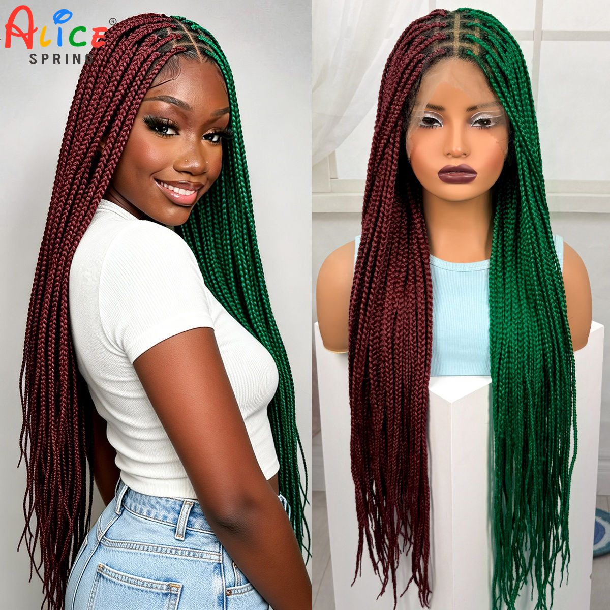 Pelucas trenzadas sintéticas d - Synthetic Braided Wigs For Black Women reseña y precio